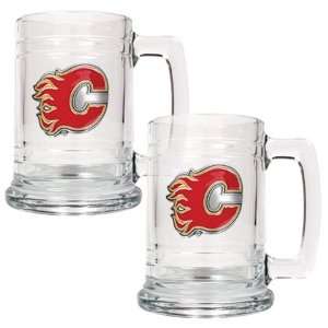 Calgary Flames Set of 2 Beer Mugs