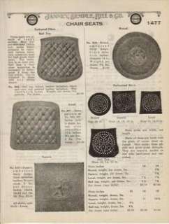 1922 Vintage Ball Top Perforated Birch Chair Seat Ad   