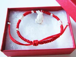 Braided red string chinese zodiac bracelet  
