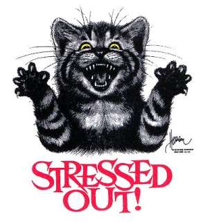 FUNNY STRESSED OUT CAT SWEATSHIRT T SHIRT & MORE WS728  