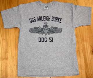 US USN Navy USS Arleigh Burke DDG 51 Destroyer T Shirt  