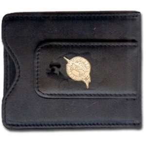   Marlins Silver Leather Money Clip & C/C Holder