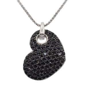  Studio 54 Ladies Necklace in White 925 Silver with Black 