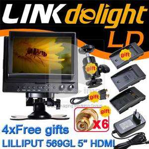 10 in 1 LILLIPUT 569GL HO 5 LCD Canon 5D 7D on Camera Monitor HDMI 
