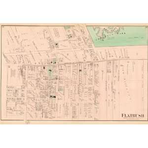  Warner & Beers 1873 Antique Street Map of Flatbush