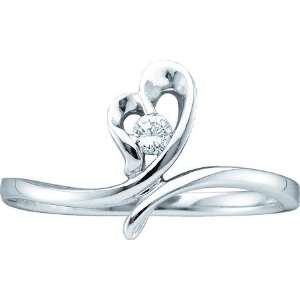   Gold .05 Carat Total Diamond Promise Ring in Solid Gold Heart Setting