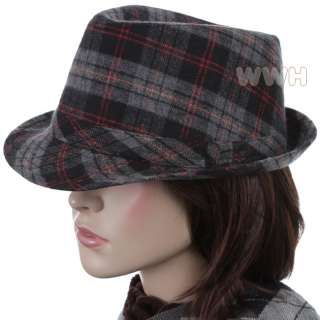 Modern Checker Stingy Brim Fedora Hat Bucket bk306d  