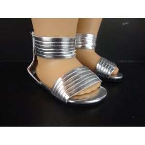  Silver Strappy Sandals for the 18 Inch Doll Made for the 