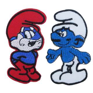 4x The Smurfs Clumsy Papa Iron on Patch Set  