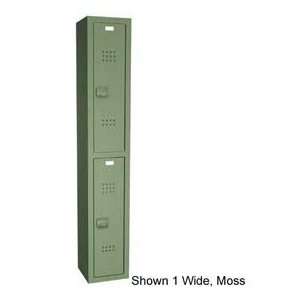  45 X 18 X 60 Solid Plastic Locker Double Tier, 3 Wide Moss 