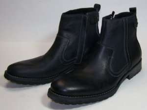 STEVE MADDEN Mens Nockdown Leather Boots Black 10.5D  