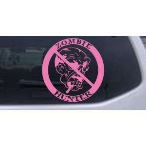 Zombie Hunter Funny Car Window Wall Laptop Decal Sticker    Pink 18in 