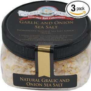 Caravel Gourmet Sea Salt, Garlic and Onion, 4 Ounce (Pack of 3)
