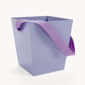 Lilac Cardboard Bucket With Ribbon Handle 6 Count  