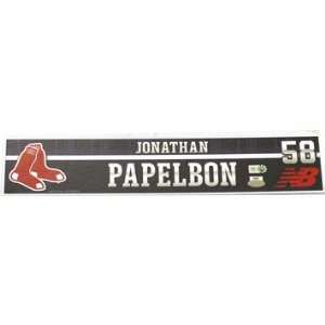  Jonathan Papelbon? Nameplate   Red Sox 2011 Game Used #58 