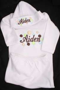 Personalized Monogrammed Layette Sleeper Gowns Twins  