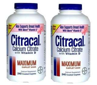 Citracal Calcium Citrate +D3   480 caplets  