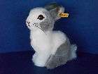 STEIFF gray & white bunny SPOTTILI RABBIT 6 1/2 all ID W. GERMANY 