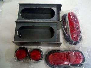 Trailer 6 OVAL Steel Box Tail Light Guard Kit   COMPLETE KIT WITH STD 