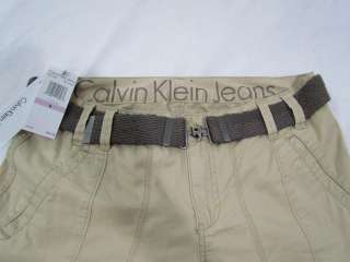 CALVIN KLEIN Cargo Pants with Belt Khaki,Olive Green, Black NWT sz.6 