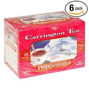 Carrington Herbal Tea, Peppermint, 20 Count Packages (Pack of 6)
