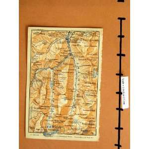  MAP 1906 CAUTERETS FRANCE VIGNEMALE MOUNTAINS ALPS