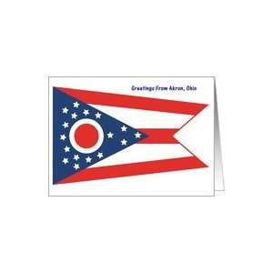 Ohio   City of Akron   Flag   Souvenir Card Card
