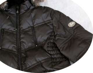 Women Roots Down Jacket Winter Coat Black Large L  