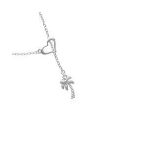 Silver Palm Tree   Silver Plated Heart Lariat Charm Necklace [Jewelry]