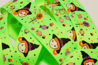 10 Y 7/8 Halloween Witch Candy Grosgrain Ribbon U Pick  