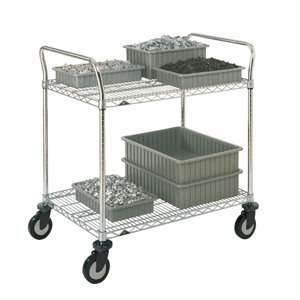   Shelf Heavy Duty Utility Cart with Polyurethane Cast