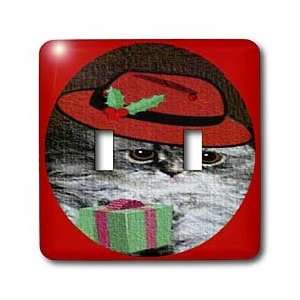 SmudgeArt All Things Christmas   Cat In Hat   D   Light Switch Covers 