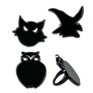 Cat Owl and Witch Cupcake Rings   12ct