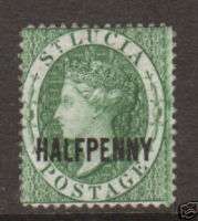 St. Lucia Sc 15 MLH. 1881 ½p green Queen Victoria 5;7  