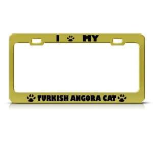  Turkish Angora Cat Animal Metal license plate frame Tag 