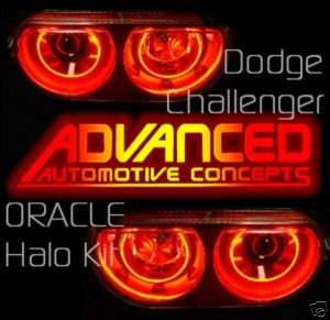 Dodge CHALLENGER RED Headlights hid HALO Demon Eye SRT8  