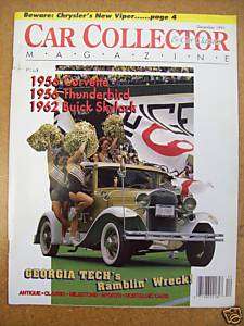 December 1991 Car Collector and Car Classics Magazine  