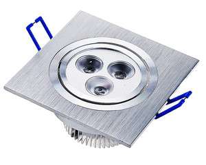 Square Shape 3x1W LED Ceiling DownLight fixture 270lm for home use 