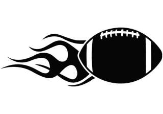Football Flame Decal Sticker Car Home Window Graphic  