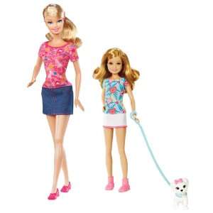    Barbie Sisters Pup Walk Barbie and Stacie Doll 2 Pack Toys & Games