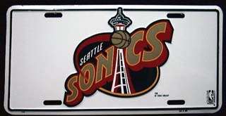 SEATTLE SONICS NBA METAL LICENSE NUMBER PLATE AUTO TAG  