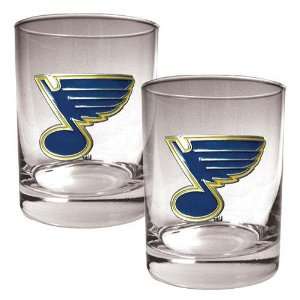  St. Louis Blues NHL 2pc Rocks Glass Set   Primary Logo 