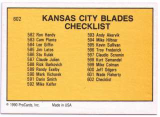 IHL 1990 91 Kansas City Blades lot complete team sets  