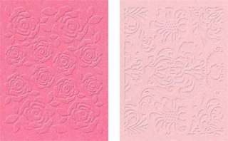 NEW Lifestyle Crafts/Quickutz Set of 2 A2 Embossing Folders   FLORAL 