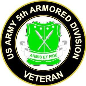  5.5 US Army 5th Armored Unit Crest Veteran Decal Sticker 