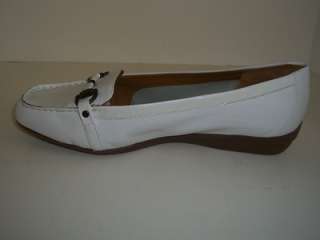 EASY SPIRIT Womens Shoes White Leather Loafers Size 8WW  