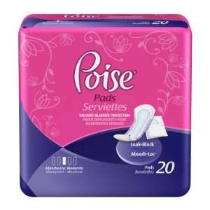  Poise Moderate Absorbency Pads, Regular Length   20 ct 