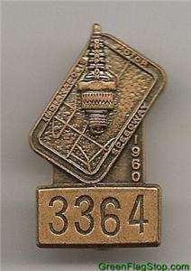 1960 Indianapolis 500 Bronze Pit Badge Jim Rathmann  
