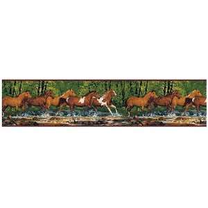  Spring Creek Horses Wallpaper Border