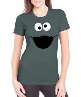 Cookie Monster Face Cartoon Next Level Ladies Tee Shirt  